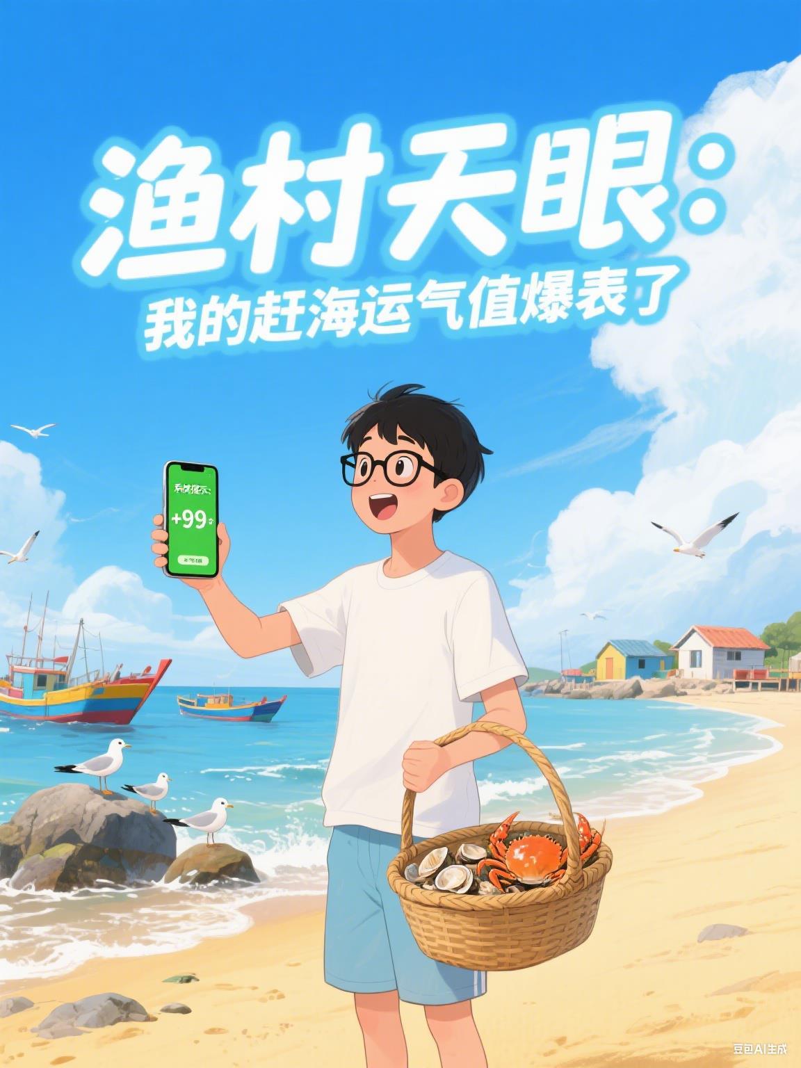 乡村渔夫赶海视频